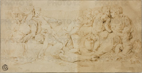 Seated Women, Children, and Old Man, 1540/60. Creator: Unknown.