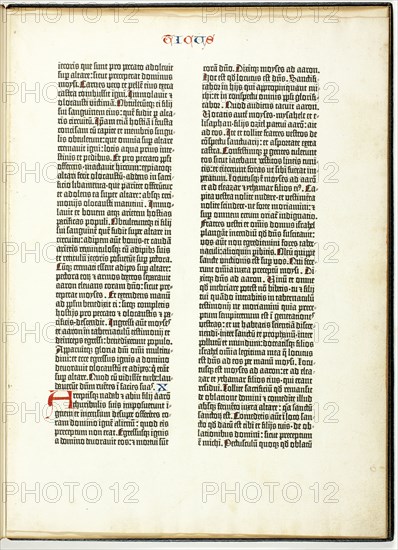 Gutenberg Bible Leaf, 1454/55. Creator: Johannes Gutenberg.