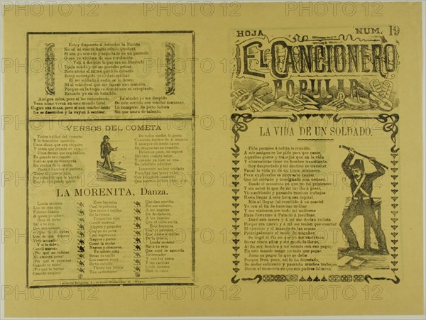 El cancionero popular, hoja num. 19 (The Popular Songbook, Sheet No. 19), n.d. Creator: Manuel Manilla.