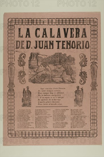 La Calavera de D. Juan Tenorio (The Calavera of D. Juan Tenorio), n.d. Creator: Manuel Manilla.