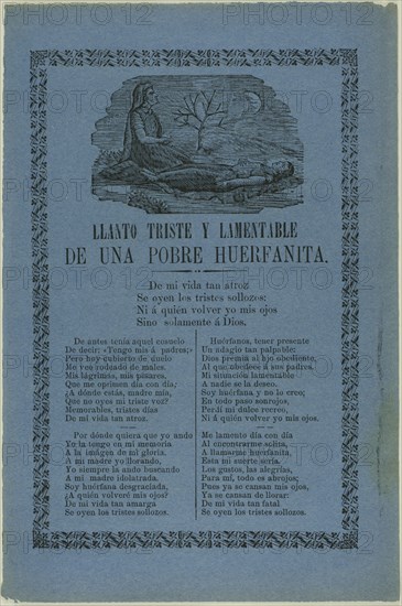 Sad and Lamentable Cry of a Poor Little Orphan, n.d. Creator: Manuel Manilla.