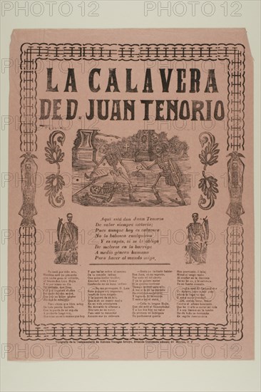 La Calavera de D. Juan Tenorio (The Calavera of D. Juan Tenorio), n.d. Creator: Manuel Manilla.
