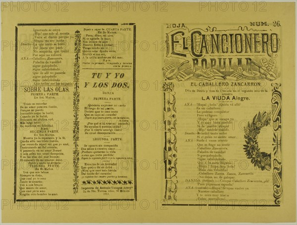 El cancionero popular, hoja num. 26 (The Popular Songbook, Sheet No. 26), n.d. Creator: Unknown.