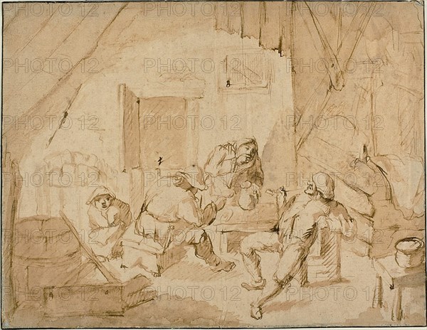 Peasants Drinking, n.d. Creator: Isaac van Ostade.