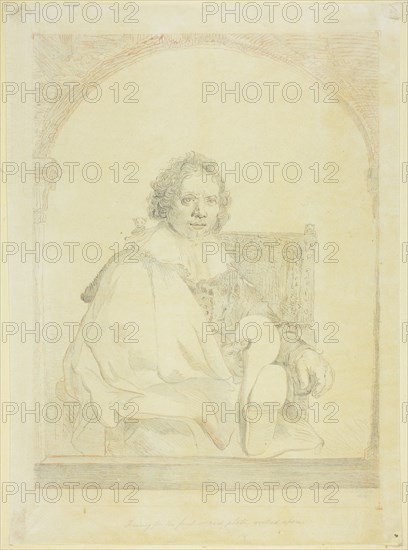 Study for Portrait of a Man in an Arm Chair, from Collection d'imitations de Dessins..., c.1821. Creator: Christian Josi.