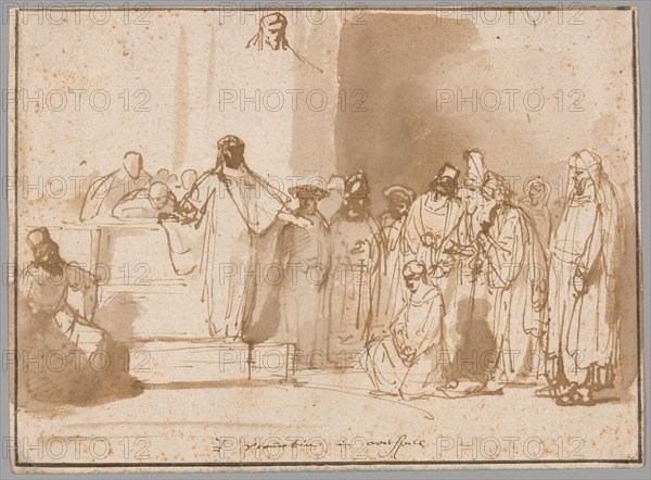 Christ and the Woman Taken in Adultery, 1650/74. Creator: Gerbrand van den Eeckhout.