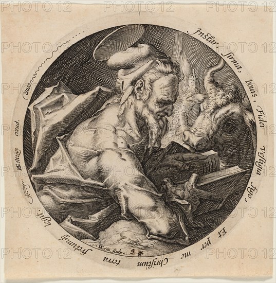 Saint Luke, plate three from The Four Evangelists, 1588. Creator: Jacques de Gheyn II.