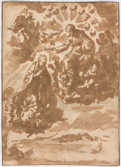 The Coronation of the Virgin and The Flight into Egypt, 1648/71. Creator: Jan de Bisschop.