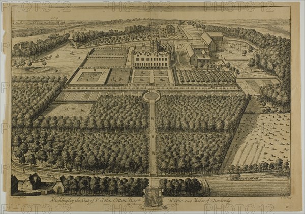 Maddingley, plate 57 from Britannia Illustrata, published 1707. Creator: Johannes Kip.