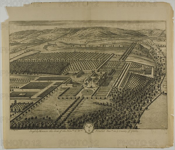 Ingleby Mannor, plate 60 from Britannia Illustrata, published 1707. Creator: Johannes Kip.