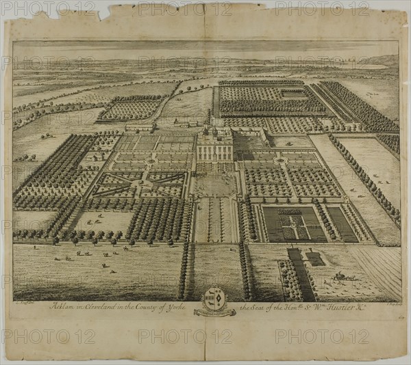 Acklam in Cleveland in the County of Yorke, plate 64 from Britannia Illustrata, published 1707. Creator: Johannes Kip.