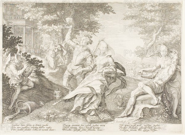 Plate Two, from Five Wise and Five Foolish Virgins, 1606. Creator: Jan Saenredam.