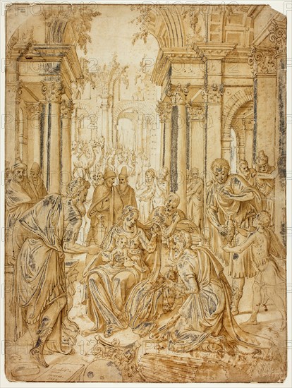 Adoration of the Magi, 1559. Creator: Lambert van Noort.