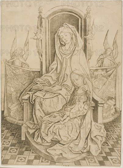 St. Anne, The Virgin and Child, c.1485. Creator: Master IAM of Zwolle.