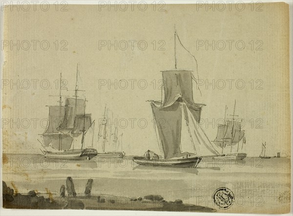 Boats at Sea, c.1800. Creator: Unknown.