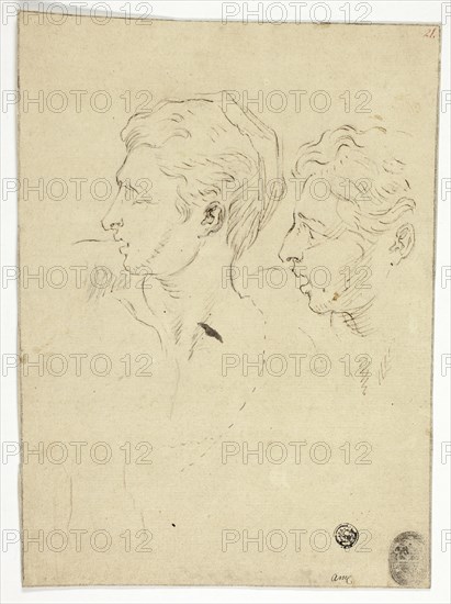 Sketch of Two Men Turning Left, n.d. Creator: Unknown.