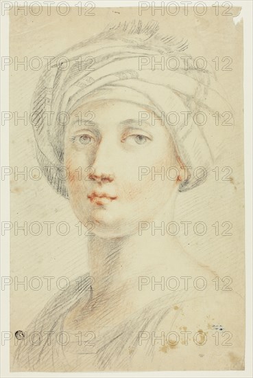 Portrait Bust of Young Woman in Turban, n.d. Creator: David Allan.