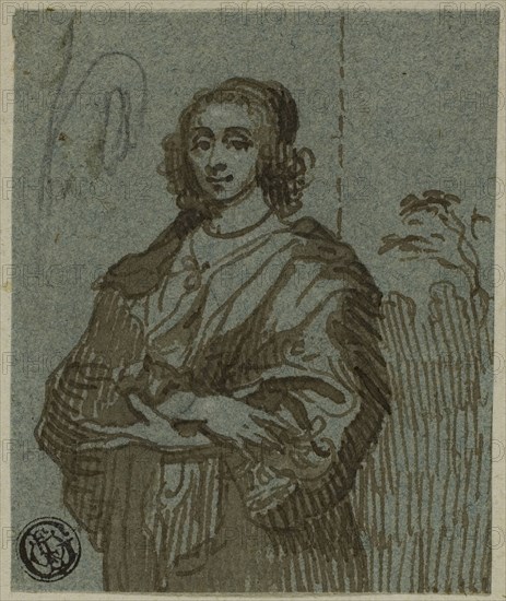 Woman Three-Quarter Length with Crossed Arms, 18th century. Creator: Unknown.