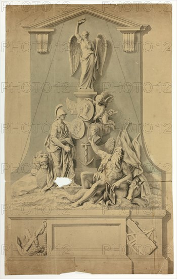 Design for Monument with Britannia and Neptune, n.d. Creator: John Bacon I.