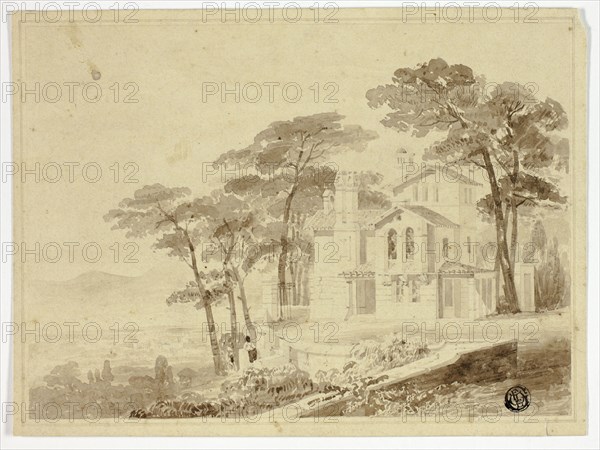 Villa in Naples, n.d. Creators: Unknown, Thomas Allom.