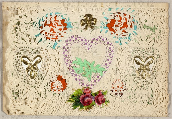Untitled Valentine (Three Hearts), c.1865. Creator: Berlin & Jones.