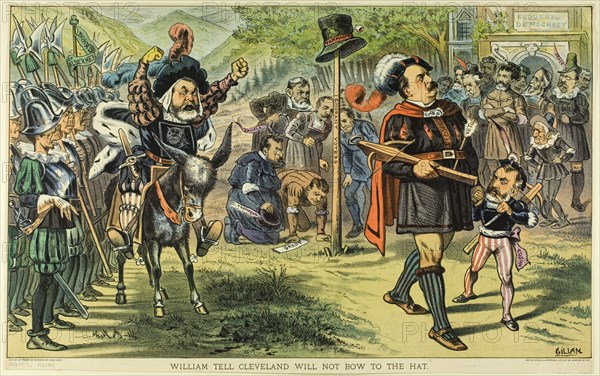 William Tell Cleveland Will Not Bow to the Hat, from Puck, published May 16, 1883. Creator: Bernard Gillam.
