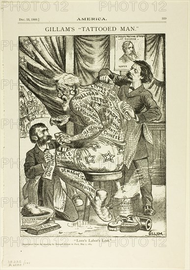 Love's Labor Lost, from America, published December 12, 1889, originally pub...May 7, 1884. Creator: Bernard Gillam.