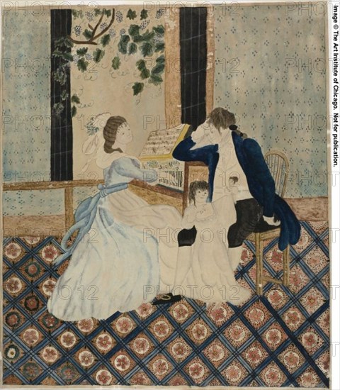 Family Group at Piano, c.1820. Creator: Eunice Pinney.