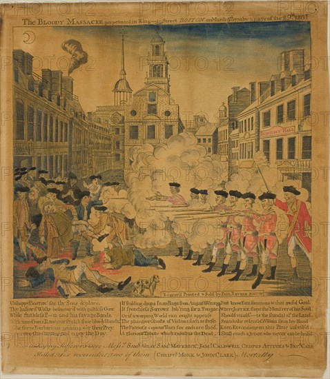 The Boston Massacre, 1770. Creator: Paul Revere.