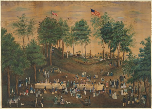 Anti-Slavery Picnic at Weymouth Landing, Massachusetts, c.1845. Creator: Susan Torrey Merritt.