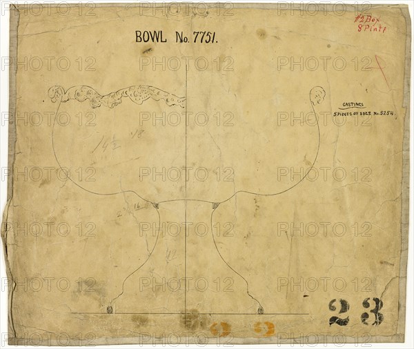 Design for Bowl No. 7751, 1883. Creator: Tiffany & Co.