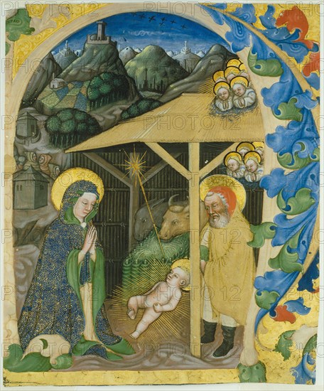 Nativity in an Initial H, 1430/40. Creator: Giovanni di Francia.