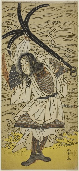 The Actor Nakamura Nakazo I as Taira no Tomomori Disguised as Tokaiya Gimpei..., c. 1777. Creator: Shunsho.