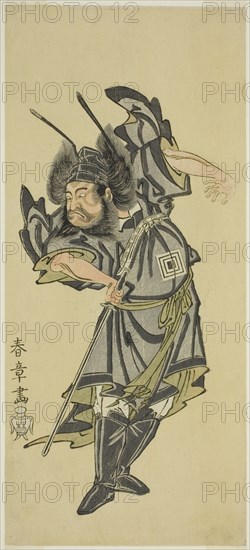 The Actor Ichikawa Danzo III as Shoki the Demon Queller in the Play Date Moyo Kumo ni..., c. 1768. Creator: Shunsho.