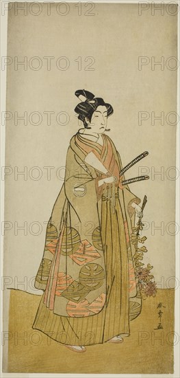 The Actor Ichikawa Monnosuke II as Kichisaburo, Temple Page of Kichijo-ji, in the Play..., c. 1776. Creator: Shunsho.