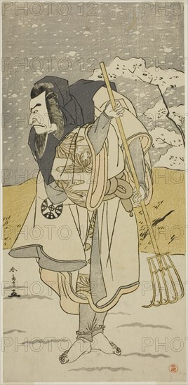 The Actor Nakamura Nakazo I as Akugenda Yoshira Disguised as a Pilgrim, in the Play..., c. 1777. Creator: Shunsho.