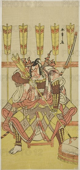The Actor Ichikawa Danjuro V as Yanone Goro in the Play Kuruwa-gayoi Komachi Soga..., c. 1781. Creator: Shunsho.