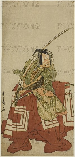 The Actor Ichikawa Danjuro V as Arakawa Taro in the Play Date Nishiki Tsui no Yumitori..., c. 1778. Creator: Shunsho.