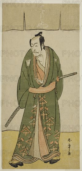The Actor Ichikawa Danjuro V as Gokuin Sen'emon in the Play Hatsumombi Kuruwa Soga..., c. 1780. Creator: Shunsho.