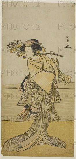 The Actor Nakamura Tomijuro I as a Female Fox from Mt. Ubagadake in the Play Chigo..., c. 1777. Creator: Shunsho.