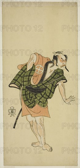 The Actor Otani Hiroji III as Onio Shinzaemon (?) in the Play Bunshin Sugatami Soga (?)..., c. 1765. Creator: Shunsho.
