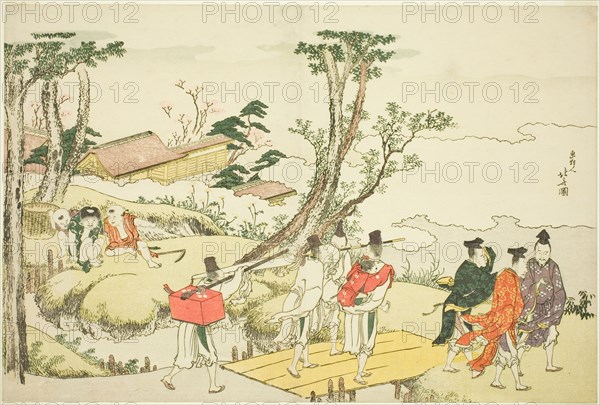 Frontispiece to the illustrated album "Thirty-six Immortal Women Poets" ("Nishikizuri..., 1801. Creator: Hokusai.