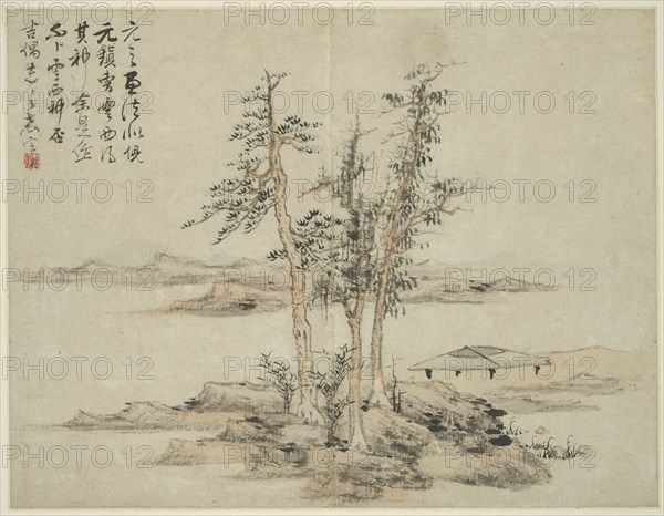 Landscape in the Style of Ancient Masters: after Ni Zan (1301-1374), Cao Zhibo..., 1642. Creator: Lan Ying.