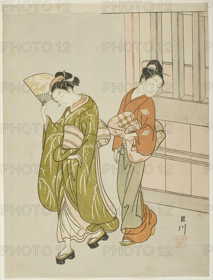 Clearing Breeze from a Fan (Ogi no seiran), from the series "Eight Views of the...", c. 1766. Creator: Suzuki Harunobu.
