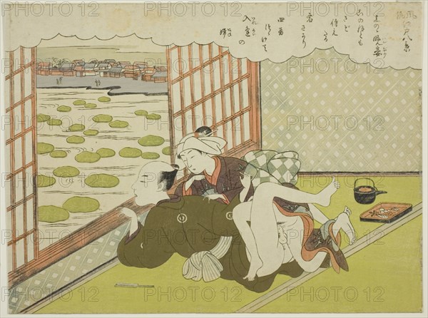 The Evening Mistress at Ueno (Ueno no bansho), from the series "Eight Fashionable..., c. 1769. Creator: Suzuki Harunobu.