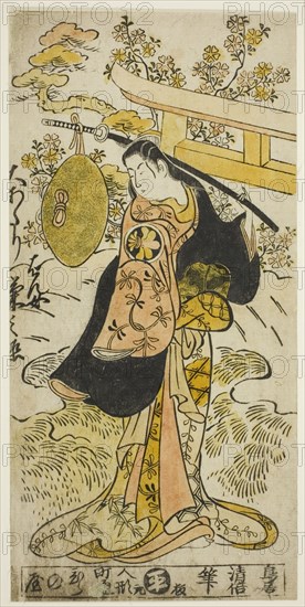 The Actor Segawa Kikunojo I as Hanjo in the play "Tsumagoi Sumidagawa," performed...,1733. Creator: Torii Kiyomasu.