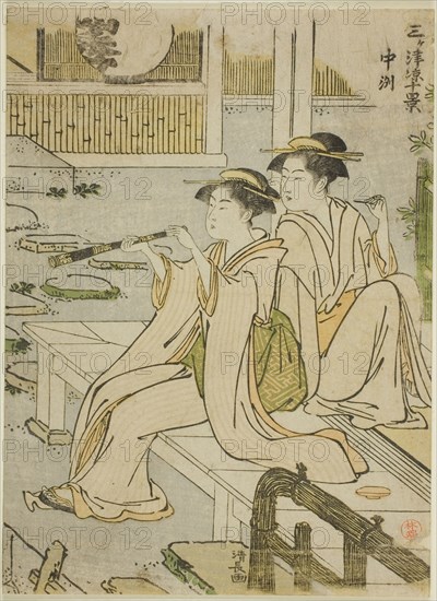 Nakasu, from the series "Ten Scenes of Enjoying the Cool in the Three Cities...", c. 1785/86. Creator: Torii Kiyonaga.