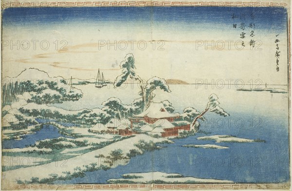 Snow on New Year's Day at Susaki (Susaki yuki no hatsuhi), from the series "Famous..., c. 1831. Creator: Ando Hiroshige.