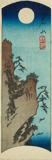 Autumn Moon at Ishiyama (Ishiyama shugetsu), section of a sheet from the series "Eight..., c1847/52. Creator: Ando Hiroshige.