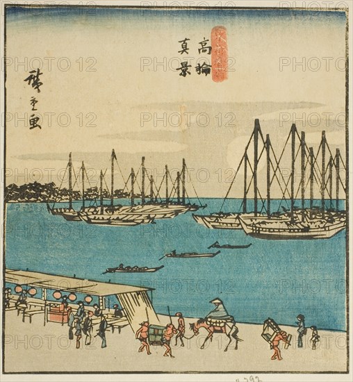 True View of Takanawa (Takanawa shinkei), section of a sheet from the series "Famous..., 1840s. Creator: Ando Hiroshige.